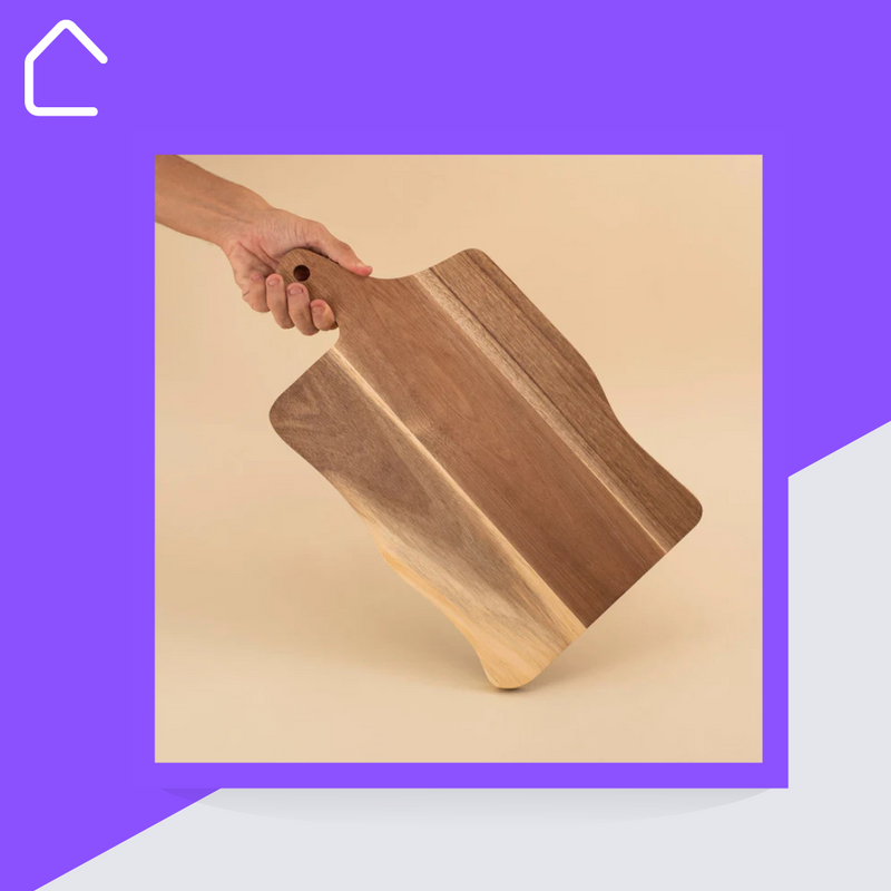 Tábua de Corte de Acácia Rústica 43cm