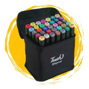 Conjunto de Caneta Colorida Ponta Dupla 36Pçs com Estojo (Versão Pretas ou Brancas)