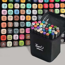 Conjunto de Caneta Colorida Ponta Dupla 36Pçs com Estojo (Versão Pretas ou Brancas)