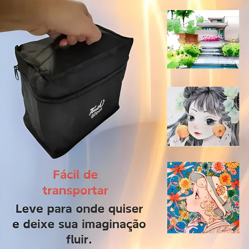 Kit Livro Colorir URSO BOB (Rosa) + 24 Canetas 