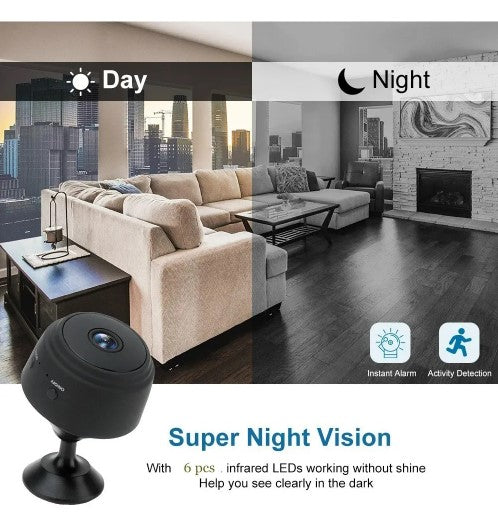 Mini Câmera Espiã A9 Segurança Wi-fi Full Hd Coibeu Cor Preto