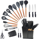 PRETO - 19 peças - Conjunto de Utensílios de Cozinha Completo