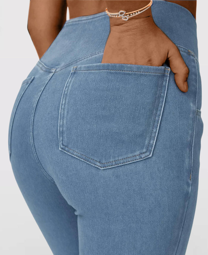 (Compre 1 Leve 3) Calça Jeans de Cintura Alta Cruzada