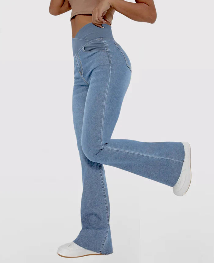 (Compre 1 Leve 3) Calça Jeans de Cintura Alta Cruzada