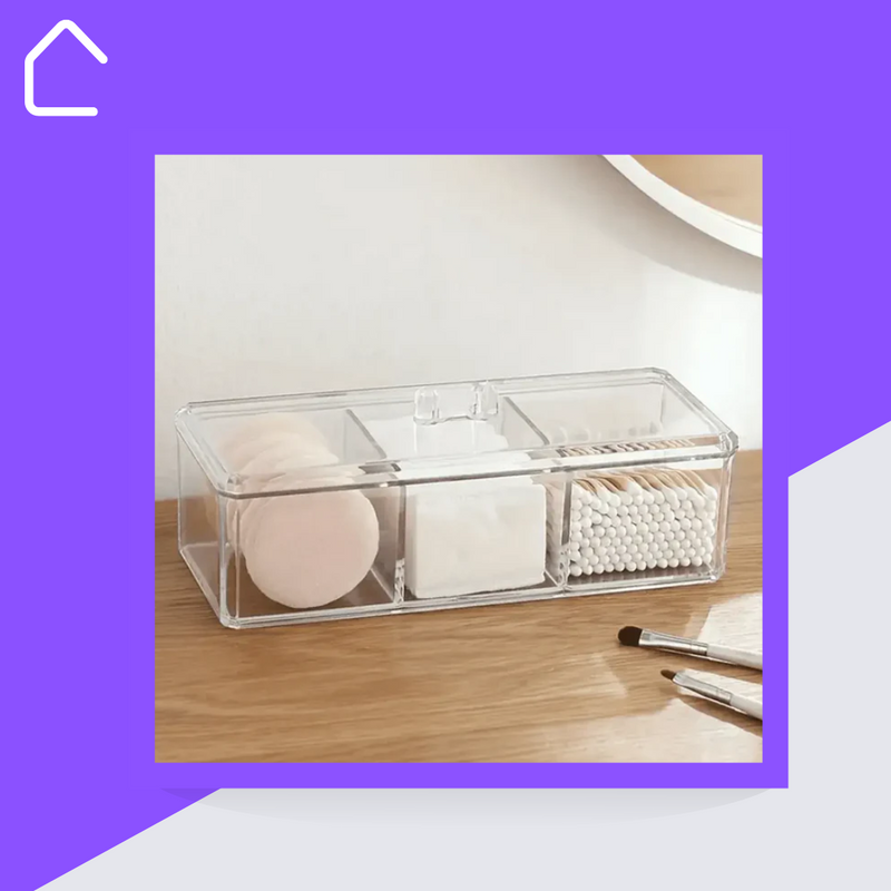 Porta Algodão e Cotonete ClearOrganize
