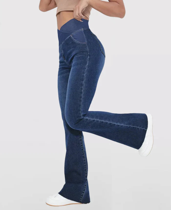 (Compre 1 Leve 3) Calça Jeans de Cintura Alta Cruzada