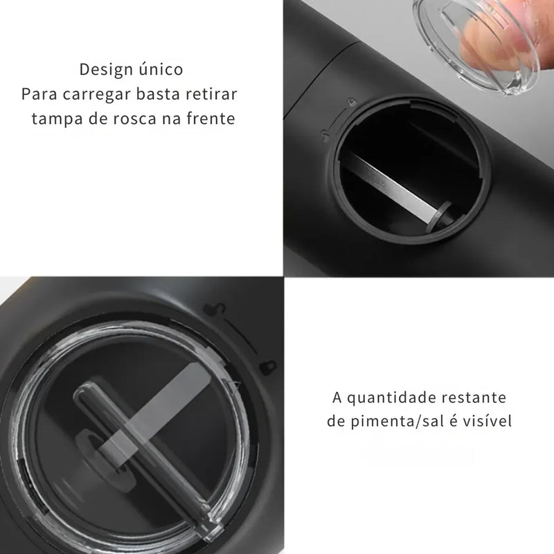 (COMPRE 1 LEVE 2) Moedor De Temperos Elétrico TurboSpice™  Luxo, Praticidade e Tecnologia