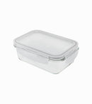 Pote Hermético de Vidro 330ml com Tampa Transparente Retangular