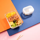 Pote Hermético de Vidro 570ml com Tampa Transparente Retangular