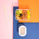 Pote Hermético de Vidro 570ml com Tampa Transparente Retangular