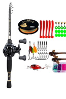 FishMaster™ Pro Kit Profissional de Pesca Com Mochila, Vara, Carretilha e Acessórios