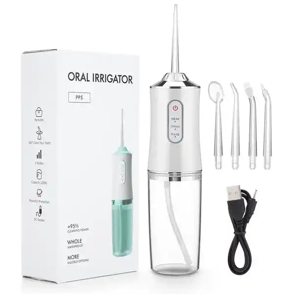 Irrigador Oral Portátil + Kit de Acessórios - HydroSmile Pro