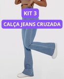(Compre 1 Leve 3) Calça Jeans de Cintura Alta Cruzada