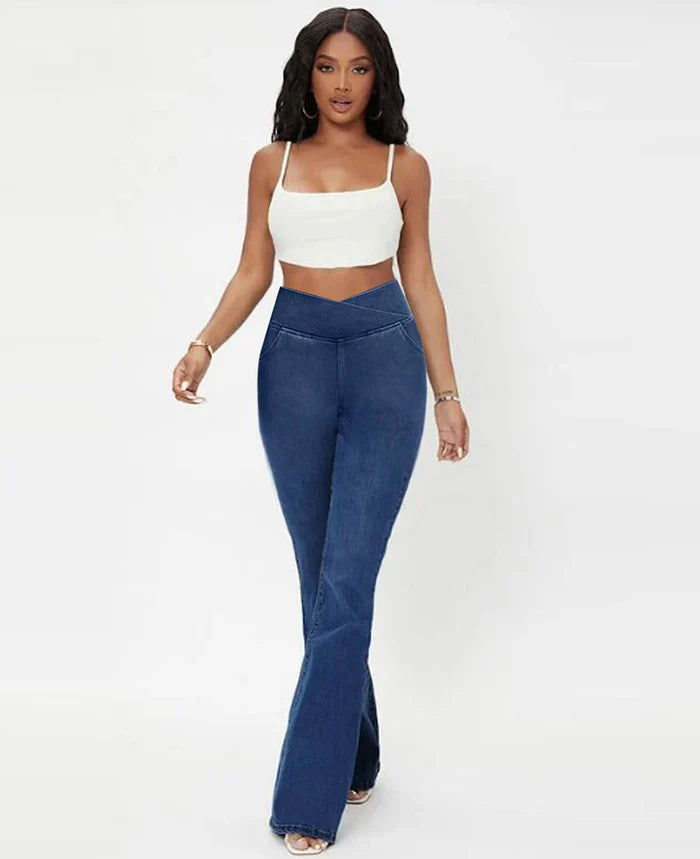 (Compre 1 Leve 3) Calça Jeans de Cintura Alta Cruzada