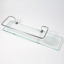 Porta shampoo reto com saboneteira em vidro 40x10cm