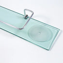 Porta shampoo reto com saboneteira em vidro 40x10cm