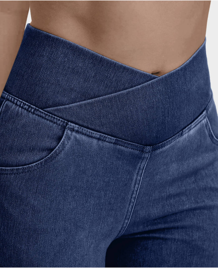 (Compre 1 Leve 3) Calça Jeans de Cintura Alta Cruzada