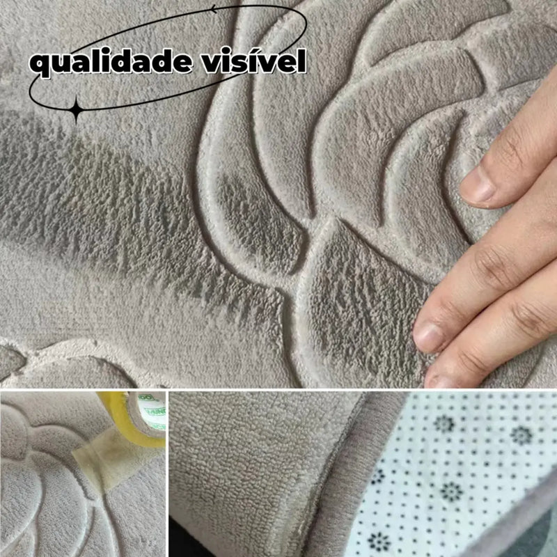 Jogo de Tapete para Banheiro 3 Peças Antiderrapante e Confortável