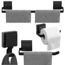 Kit Acessórios Para Banheiro Com Ventosa Preto 4 Peças