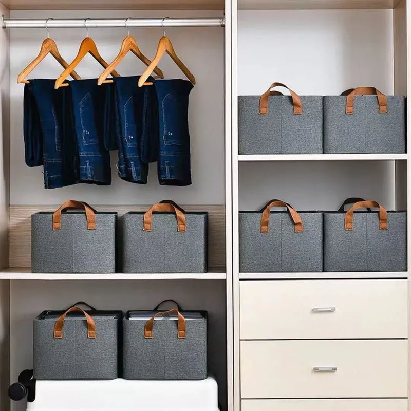 Kit com 3 Caixas Multiuso Organizadoras Dobráveis para Armários