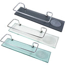 Porta shampoo reto com saboneteira em vidro 40x10cm