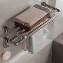 Porta Toalhas Duplo em Aço Inox 60cm para Organização de Banheiro - Preto