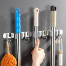 Suporte de Parede Multiuso para Vassouras – Organizador de Ambiente em Aço Inox