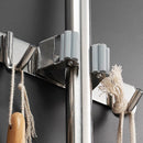 Suporte de Parede Multiuso para Vassouras – Organizador de Ambiente em Aço Inox